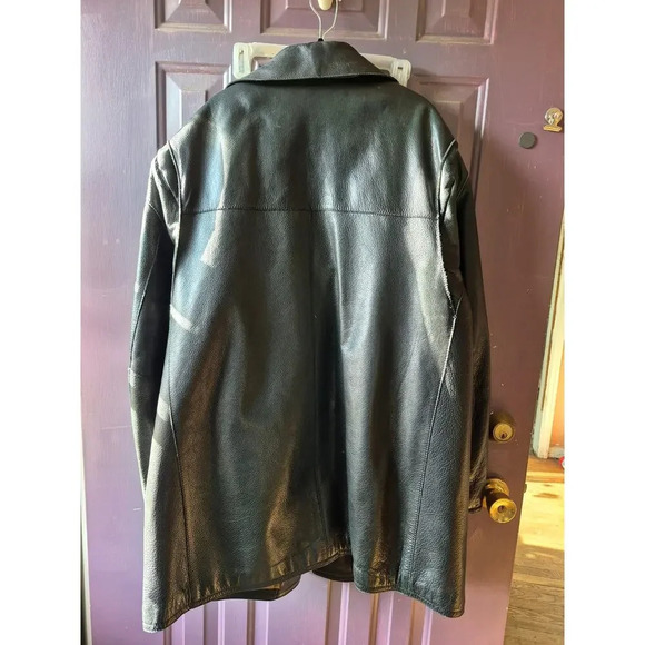 Andrew Marc New York mens‎  black leather insulated coat size XL heavy well made - Picture 5 of 7